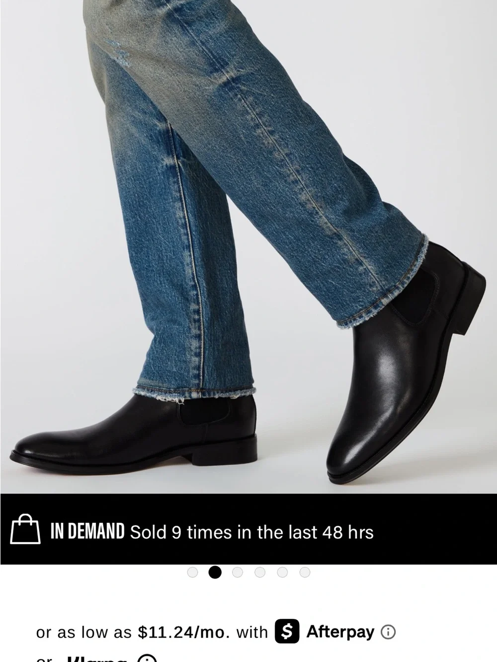 Steve Madden Mens Black Leather Chelsea Boots